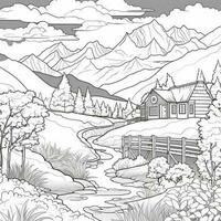 Landscape Coloring Pages photo