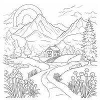 Landscape Coloring Pages photo