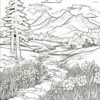 Landscape Coloring Pages photo