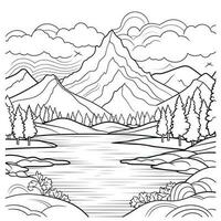 Landscape Coloring Pages photo