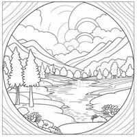 Landscape Coloring Pages photo