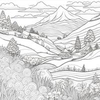 Landscape Coloring Pages photo