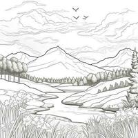 Landscape Coloring Pages photo