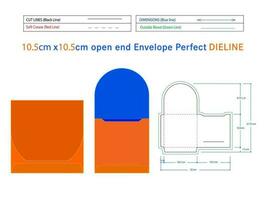 Custom card envelope dieline template and 3D vector envelope