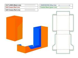 Custom box perfect dieline template and 3D vector