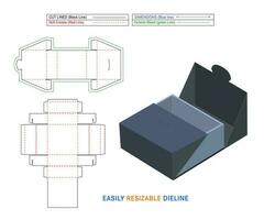 Custom foldable collapsible rigid box and collapsible rigid boxes and dieline template with 3d vector file