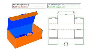 Indestructo Corrugated Shipping Box dieline and 3D vector, mailer box editable and resizable dieline file vector