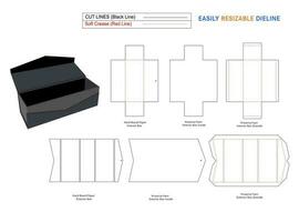 plegable rígido cajas y personalizado plegable plegable rígido caja y dieline modelo con 3d vector archivo