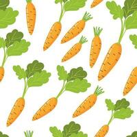 Carrot seamless pattern. Endless pattern can be used for ceramic tile, wallpaper, textile, web page background. Vector cartoon illustration.