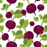 Beet seamless pattern. Endless pattern can be used for ceramic tile, wallpaper, textile, web page background. Vector cartoon illustration.