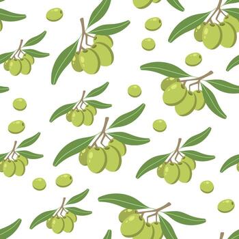 Olives seamless pattern. Endless pattern can be used for ceramic tile, wallpaper, textile, web page background. Vector cartoon illustration.