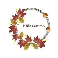 Hello autumn card vector