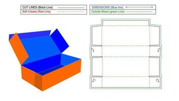 estándar acanalado Envío caja y caja de cartón cartulina caja, 3d hacer y dieline tamplate con redimensionable y eidtable vector