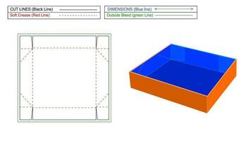 plegable y collepssobl redimensionable y editable acanalado cartulina caja y Envío acanalado dibujos animados caja, 3d hacer y dieline tamplate vector