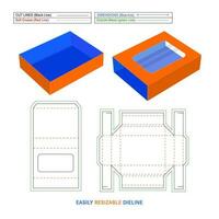 Sleeve drawer box, cocolate paper drawer box dieline tempalte and 3D render, editable abd resizable vector file