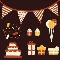 a set of party icon illustration vector