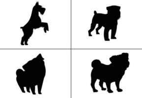 FLAT DESIGN DOG SILHOUETTE SET vector