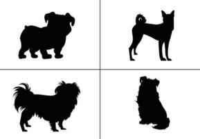 FLAT DESIGN DOG SILHOUETTE SET vector