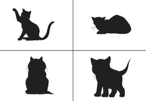 gatos negros icono diseño vector