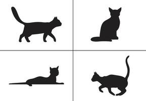 gatos negros icono diseño vector