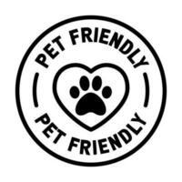 Pet friendly badge stamp. This space allows mascots. Dogs and cats are welcome. vector