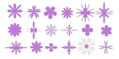 Flower-shaped icon set. soft color vector