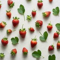 Collecion of stawberries, Isolated over white photo