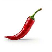 Red chilli on white background photo