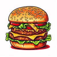 Burger doodle illustration photo