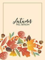 Autumn foliage cover template vector