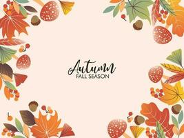 Autumn foliage cover template vector