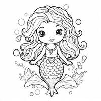 Mermaid Coloring Pages For Kids photo