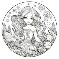 Mermaid Coloring Pages For Kids photo