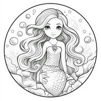 Mermaid Coloring Pages For Kids photo