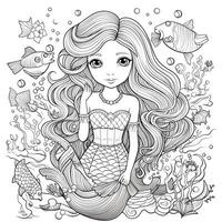 Mermaid Coloring Pages For Kids photo