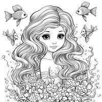 Mermaid Coloring Pages For Kids photo