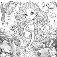 Mermaid Coloring Pages For Kids photo