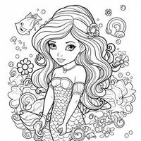 Mermaid Coloring Pages For Kids photo