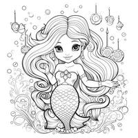 Mermaid Coloring Pages For Kids photo