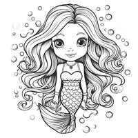 Mermaid Coloring Pages For Kids photo