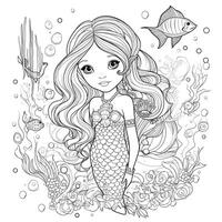 Mermaid Coloring Pages For Kids photo