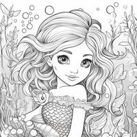 Mermaid Coloring Pages For Kids photo