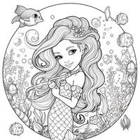 Mermaid Coloring Pages For Kids photo