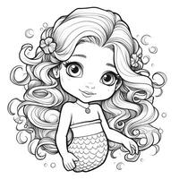 Mermaid Coloring Pages For Kids photo