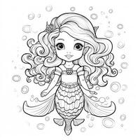 Mermaid Coloring Pages For Kids photo