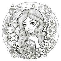 Mermaid Coloring Pages For Kids photo