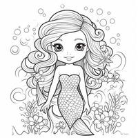 Mermaid Coloring Pages For Kids photo