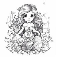 Mermaid Coloring Pages For Kids photo