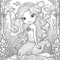 Mermaid Coloring Pages For Kids photo