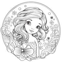 Mermaid Coloring Pages For Kids photo